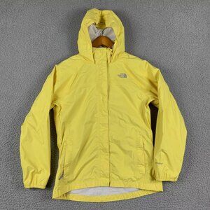 The North Face Jacket Kids Yellow HyVent Full Zip Rain Coat Lightweight (LARGE)